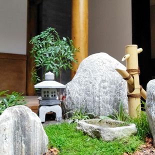 日式石灯笼石雕仿古青石地灯塔户外景观石头花园庭院草坪装饰摆件