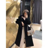 欧美新品 26年Manuela双面骆驼绒水波纹羊绒大衣女驼色中长款 外套