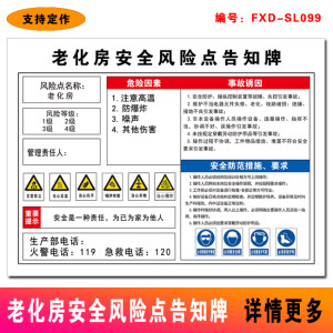 老化房安全风险点告知牌当心触电有电危险警示职业危害告知卡