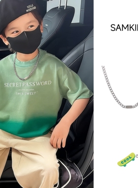 儿童时尚项链百搭个性潮流男女童街拍配饰链帅气男孩嘻哈街舞项链