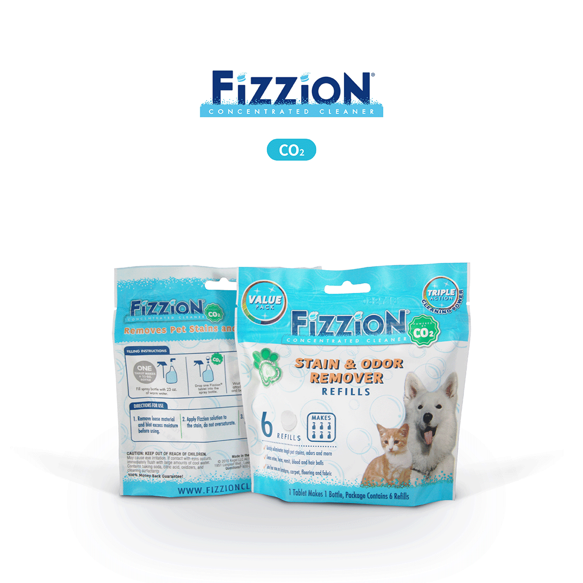Fizzion味之洁宠物猫咪狗狗除臭去味剂骚味基础款去尿渍泡腾片6粒