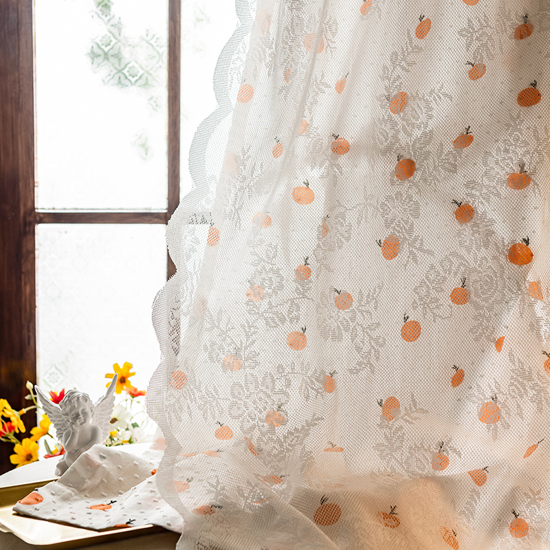 法式田园小窗户窗帘双层蕾丝纱帘