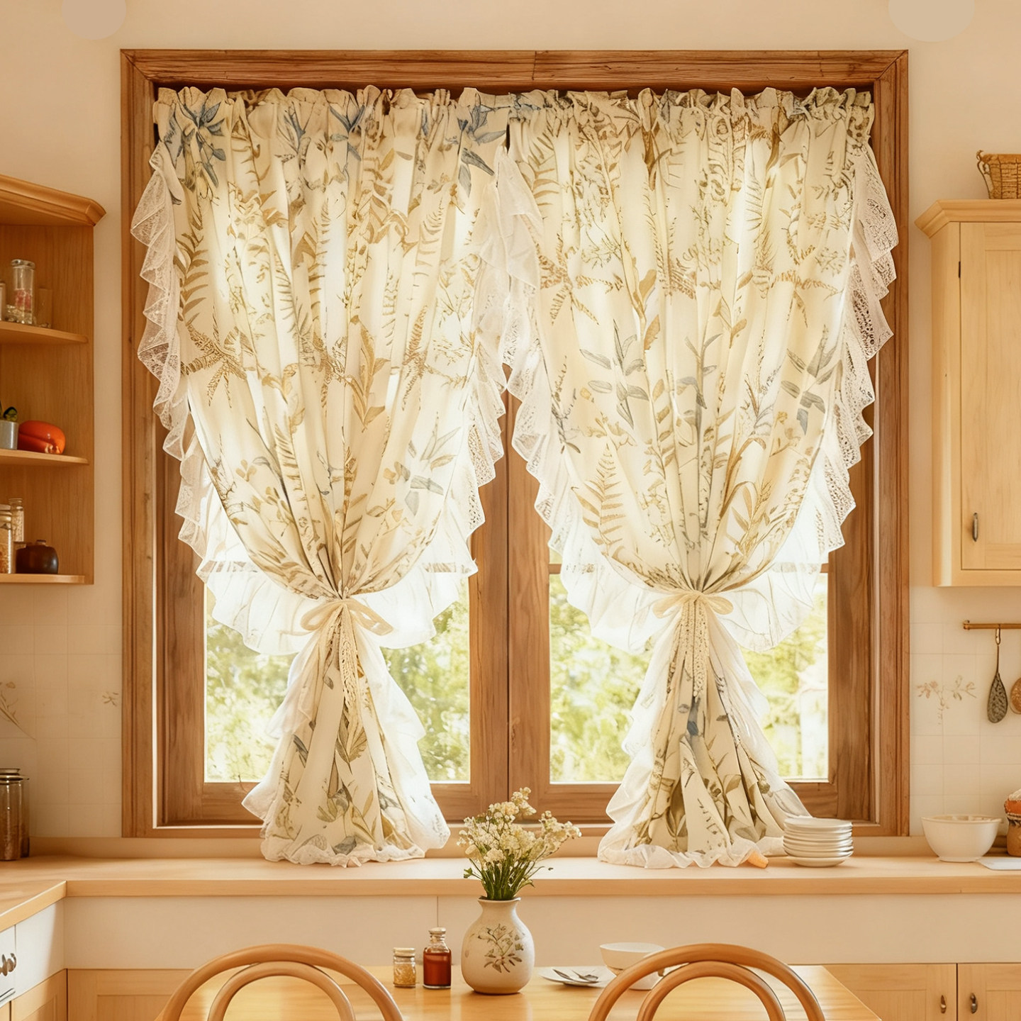 美式乡村田园风纱帘透光不透人法式复古小窗帘厨房半帘门帘隔断帘