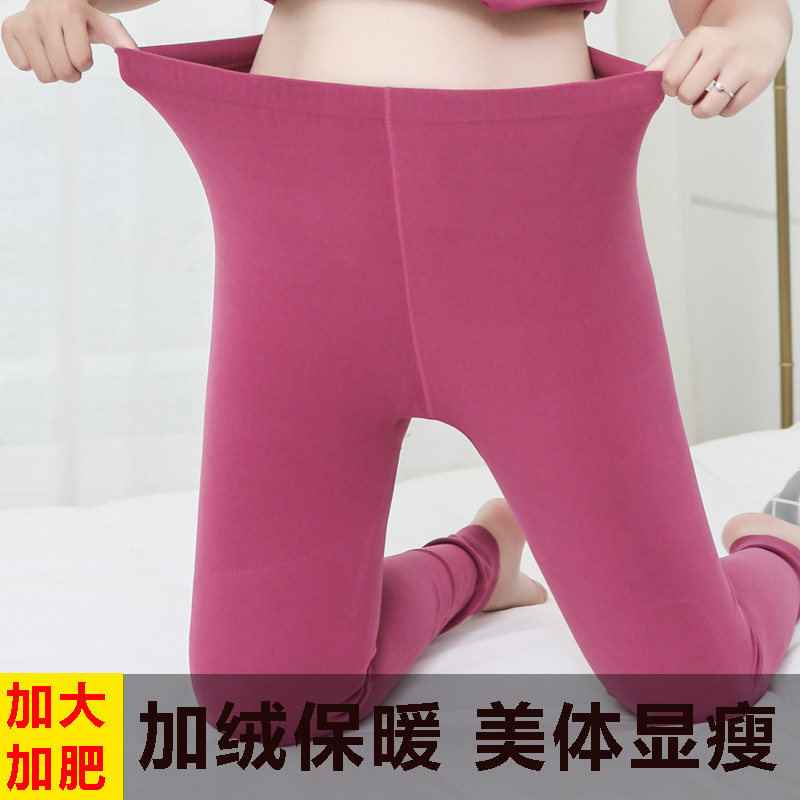 德绒保暖裤女士加肥加大码