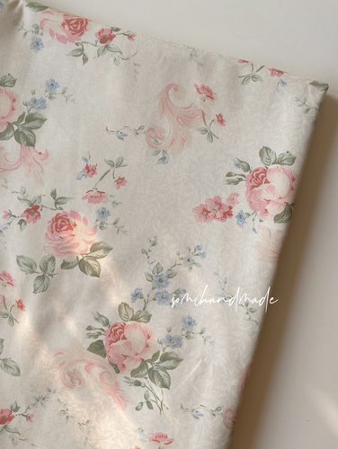 somihandmade浪漫玫瑰暖色调贡缎60支超宽幅床品沙发布面料