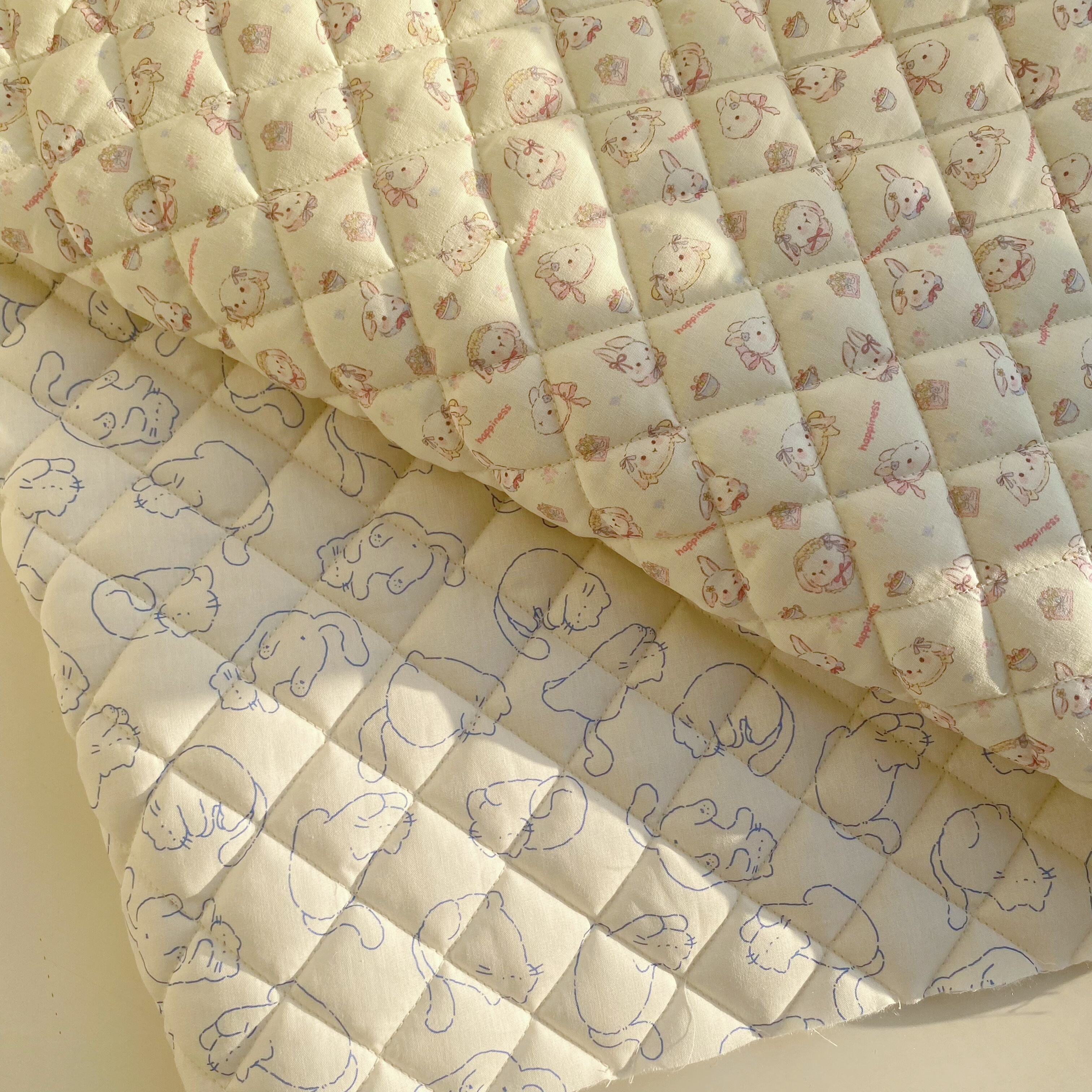 40支表布绗棉夹棉卡通小兔小猫绗棉包包马甲棉衣坐垫手作diy面料,居家布艺,海绵垫/布料/面料/手工diy,淘宝优惠券,粉丝福利购,淘宝优惠卷