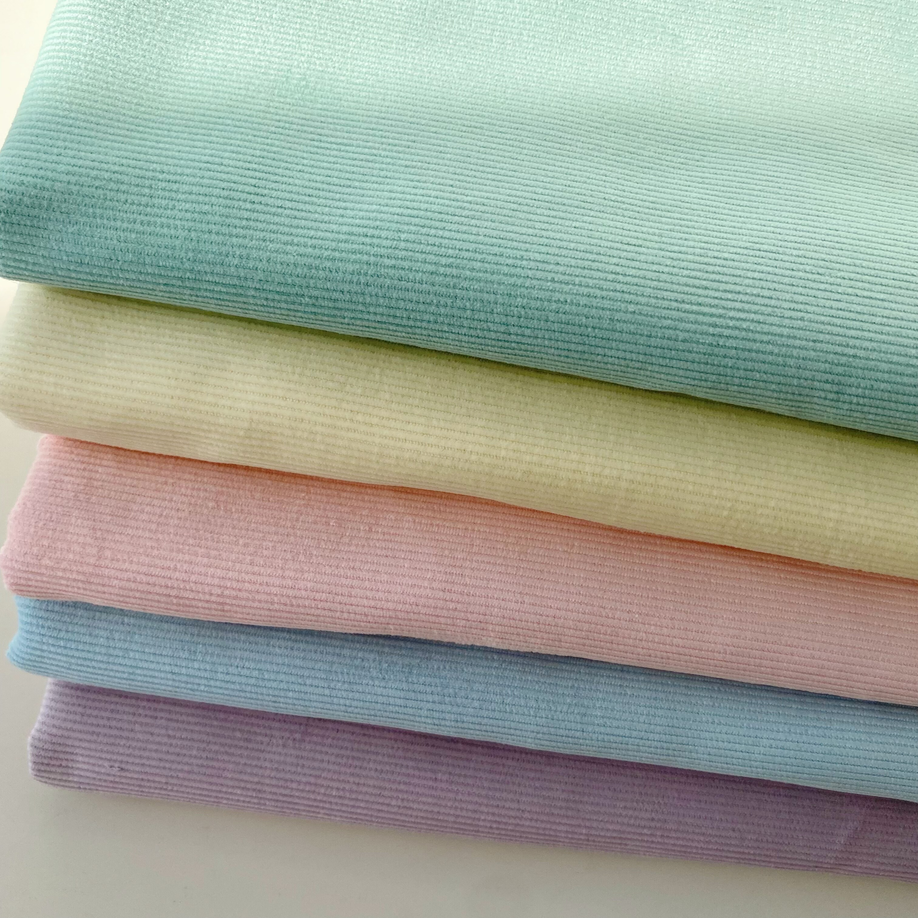 纯色马卡龙灯芯绒坑条纯棉布发圈裤子包童装宠物衣服手作diy面料