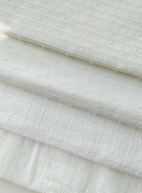 白色全棉剪花绣花镂空辅料纯棉面料睡衣家居服衬衣发圈娃衣布料