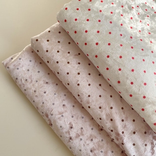 钻光金丝绒波点粉色系粉咖色粉灰色波点丝绒diy手作面料