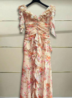 区现货正品 24夏长款印花连衣裙LF24X31SO026-240