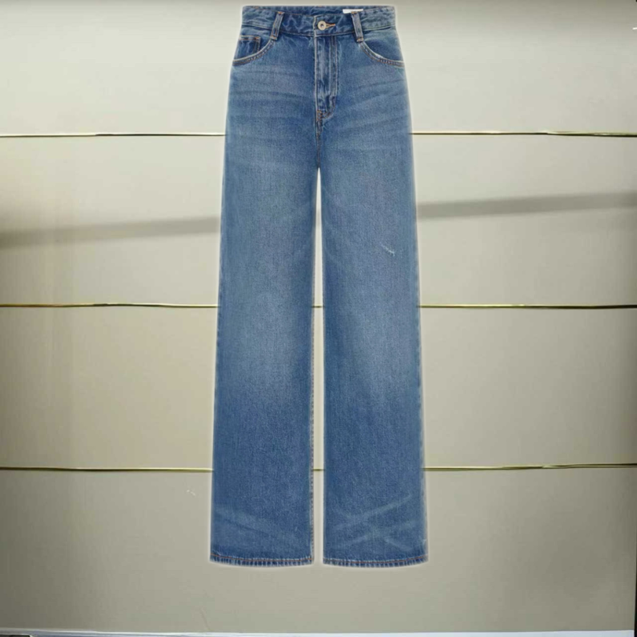 福正品EBD3JEN016-240开2024秋款休闲直筒牛仔裤h