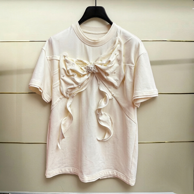 州现货正品25夏蝴蝶结T恤可露丽风LF25X31ST327-250