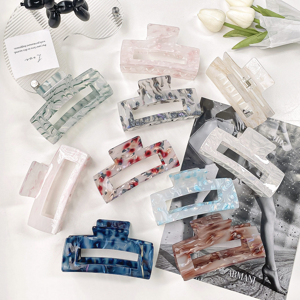 柏菲雅超大号亚克力抓夹女简约几何方形发抓气质时尚发量多鲨鱼夹,饰品/流行首饰/时尚饰品新,民族风发饰,淘宝优惠券,粉丝福利购,淘宝优惠卷