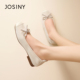 单鞋 Josiny 蝴蝶结芭蕾舞鞋 女平底浅口玛丽珍鞋 卓诗尼26春季 法式