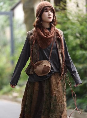 MMBL幸福来临文艺设计师款马甲背心慢慢变蓝荼33548