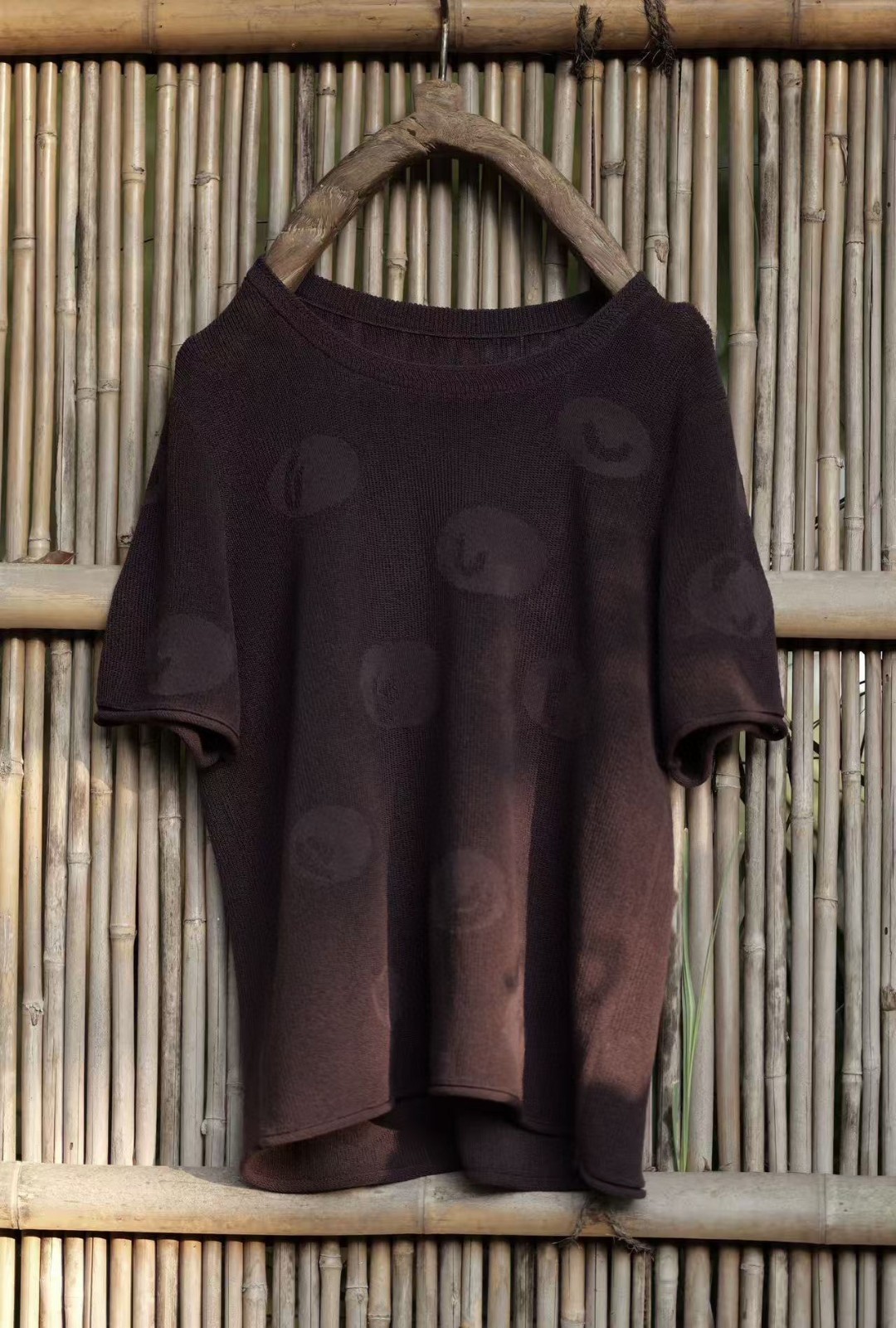 衣诗里意大利进口纱中袖T上衣1272