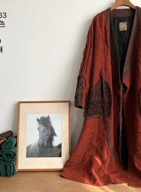 MMBL文艺做旧慢慢变蓝荼连衣裙袍子外套35263 胸围140长119