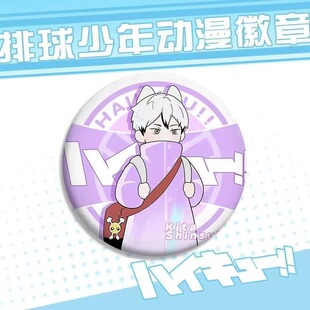 排球少年Q版可爱吧唧周边胸针北信介月岛萤日向翔阳镭射徽章孤爪