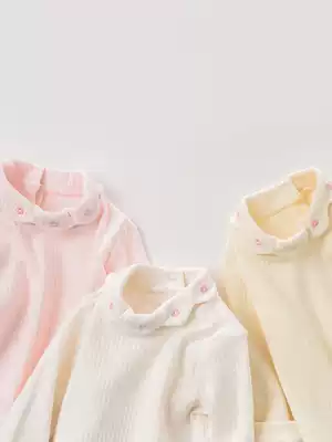 David Bella children's T-shirt Girls autumn knitted top Western style long-sleeved baby children's solid color inner jacket