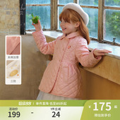 女孩粉色棉衣童装 戴维贝拉女童冬季 新款 冬装 外套儿童棉服棉袄春装