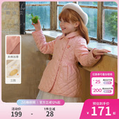 女孩粉色棉衣童装 戴维贝拉女童冬季 新款 冬装 外套儿童棉服棉袄春装