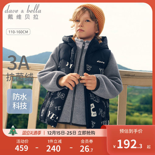 戴维贝拉男大童羽绒服两件套