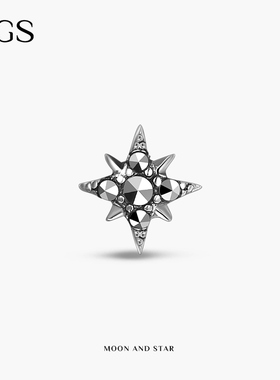 MGS/曼古银2025新款简约耳环星星宝石镶嵌耳钉单边高级感耳骨钉女