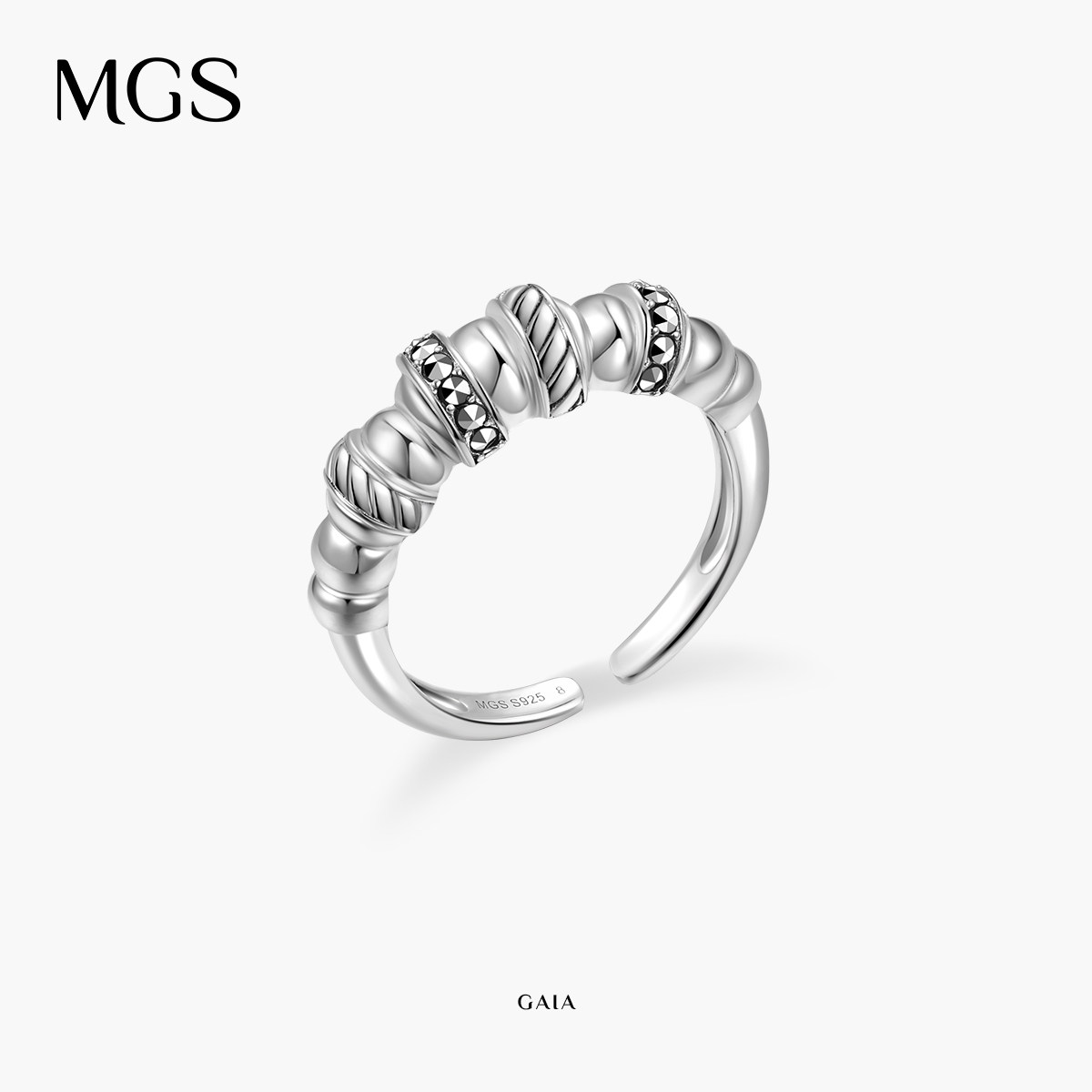 MGS曼古银S925银戒指女指环