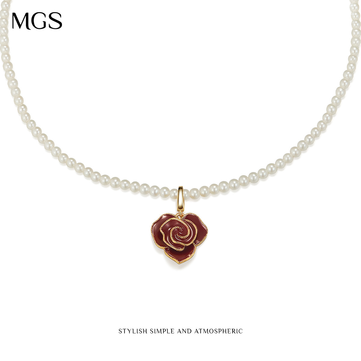 MGS/曼古银玫瑰故事新款淡水珍珠项链S925纯银baby小米珍