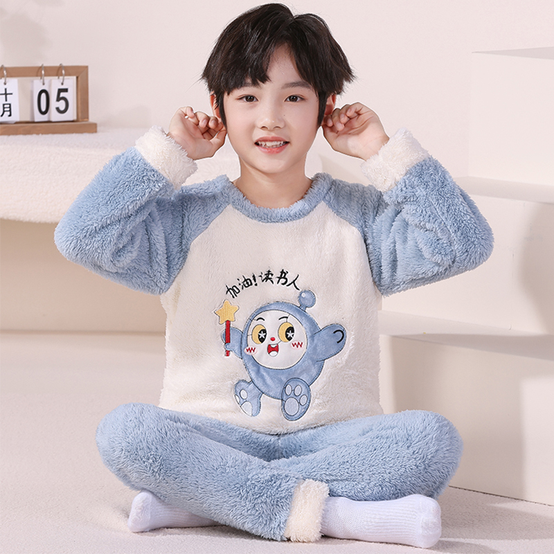 儿童睡衣珊瑚绒加厚保暖小孩套装