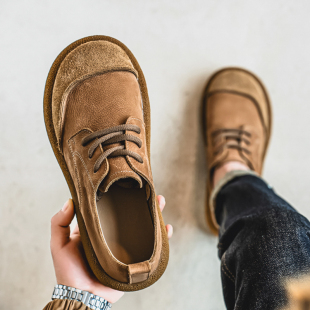 春季 男鞋 休闲透气潮鞋 鞋 子 工装 子2026新款 头层牛皮美式 男士 板鞋