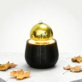 风水轮球客厅办公桌面小型生财装 饰品现代简约流水喷泉摆件循环水