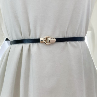 配裙子时尚 细腰带西装 百搭金属皮带 饰连衣裙夏连体裤 真皮腰带女装