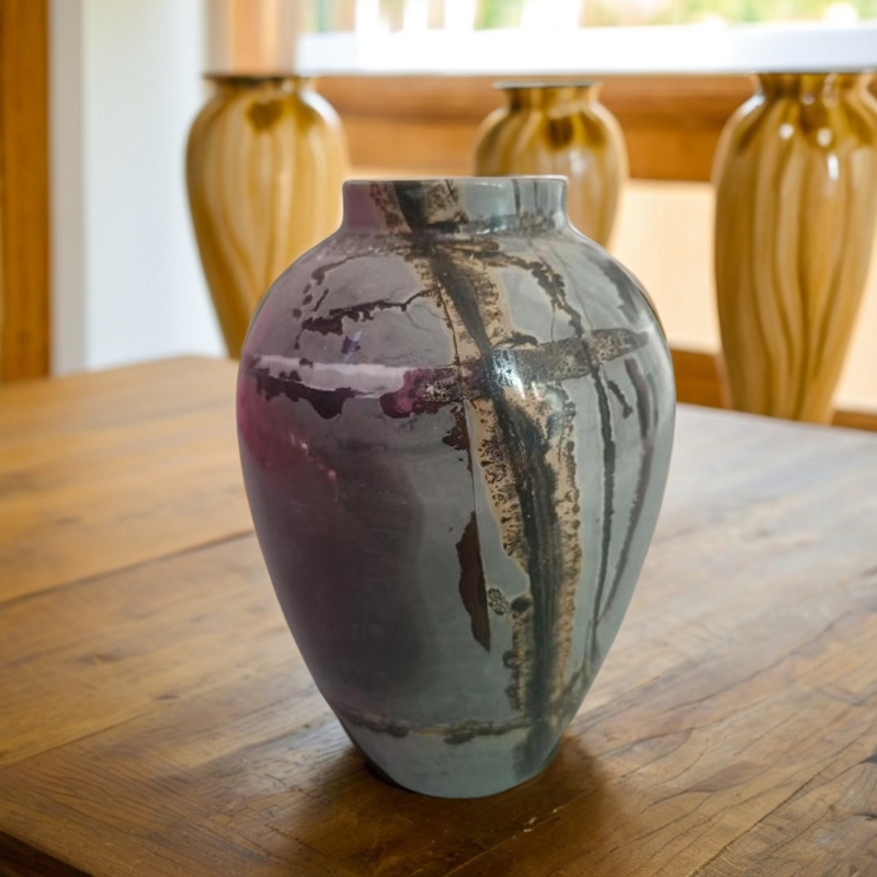 天然奇石草花石头国画石花瓶不穿底花器装水插花桌面装饰石来运转