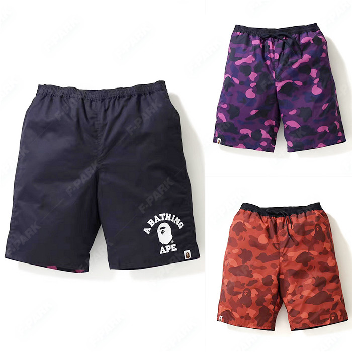 欢欢香港代购 BAPE 18夏男 猿人头迷彩双面休闲短裤123006