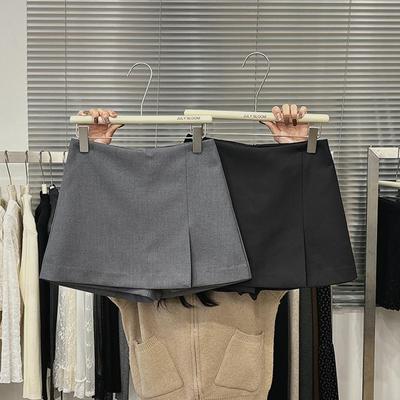 西装短裙裤防走光灰色高级感半裙