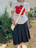 中长款 加长款 百褶裙女秋灰色条纹西装 a字裙高腰显瘦遮胯韩系半裙