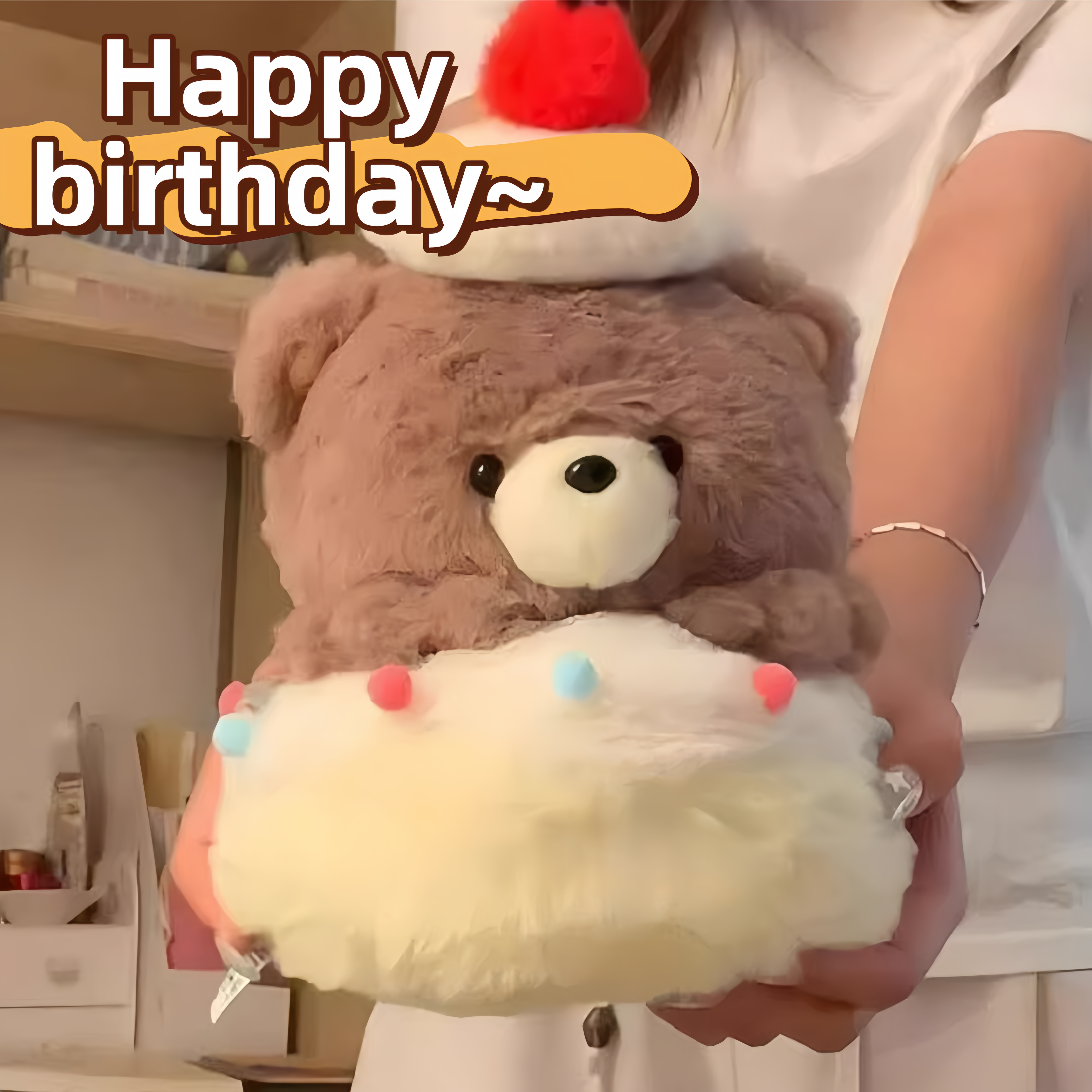 网红开心生日小熊毛绒玩偶公仔蛋糕抱枕少女心可抽拉儿童女生卡通,模玩/动漫/周边/娃圈三坑/桌游,动漫毛绒/抱枕/坐垫,淘宝优惠券,粉丝福利购,淘宝优惠卷