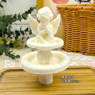 情侣翅膀天使小蛋糕装饰白色立体烘焙装扮节日用品摆件配件可食用