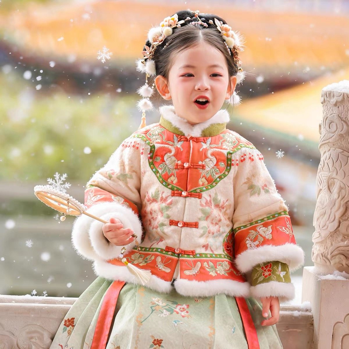 女童古装汉服套装2025冬儿童厚明制马面裙女宝新年唐装中式拜年服,童装/婴儿装/亲子装,汉服,淘宝优惠券,粉丝福利购,淘宝优惠卷