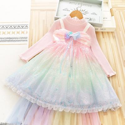 女童连衣裙2024新款粉色礼服