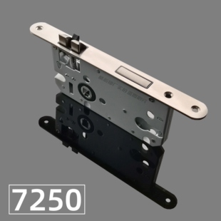 木门分体锁执手锁22*210重弹簧圆边单孔锁体5072精工7250开叉静音