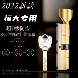恒大入户门防盗门防火门专用110中105中D级8轨道防撬大柄大扭锁芯