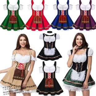 新款实拍大码码万圣节啤酒女郎连衣裙塑身舞台演出服装女佣服装