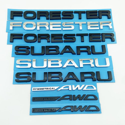 08-12年款斯巴鲁森林人车标FORESTER后备箱英文字母贴标志AWD四驱