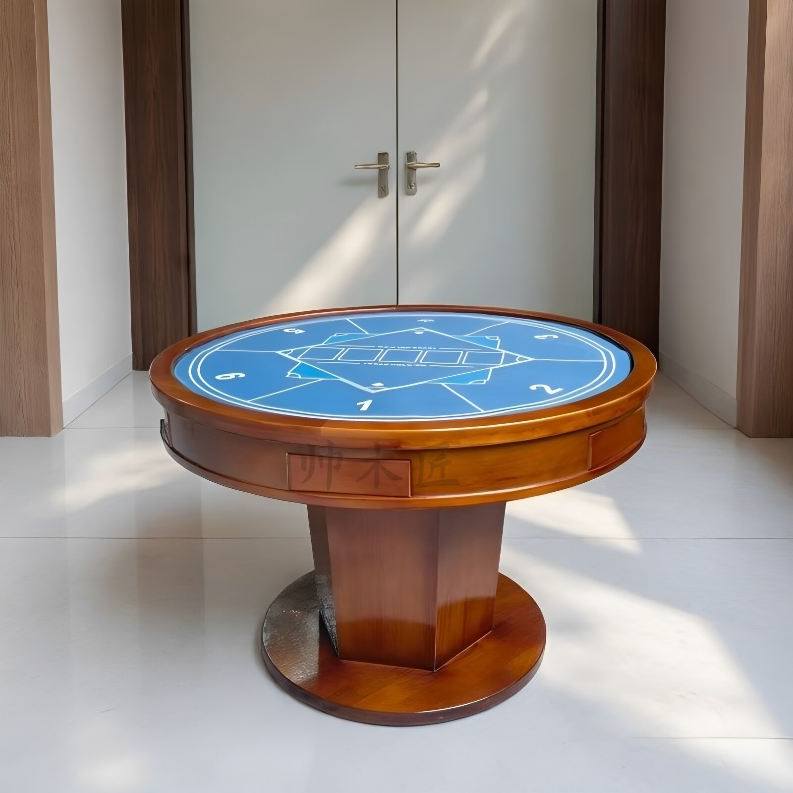 德州扑克圆桌六人桌五人桌棋牌够级专用桌狗腿桌打牌斗地主保皇桌
