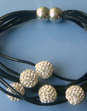 新款钻球手链韩国蜡绳圆珠