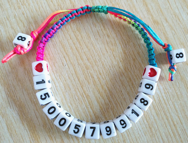 定做防老人小孩走失手机号手链ILOVEYOU情侣手链权志龙GD编织手链