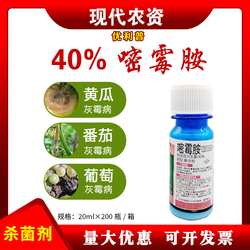 40%嘧霉胺 辣椒黄瓜草莓灰霉病农药杀菌剂草莓茄子灰霉病番茄