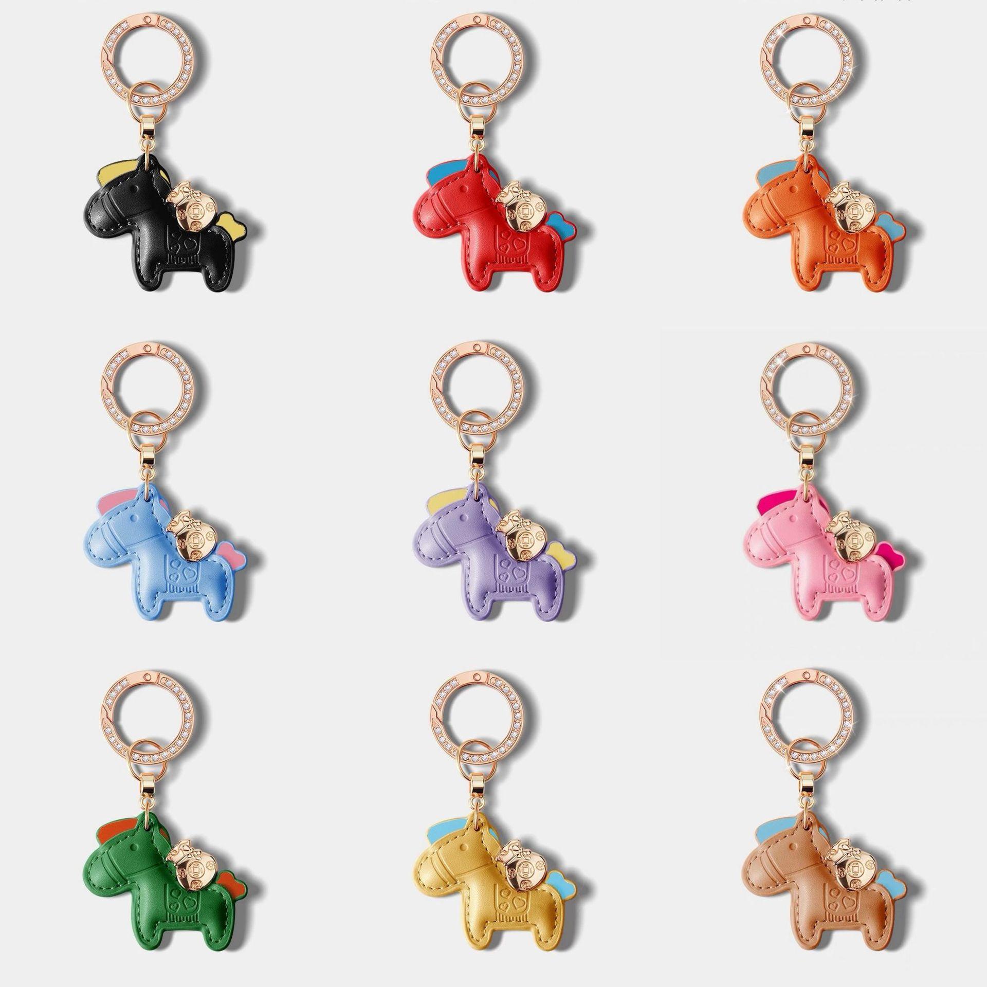 马年镶挂件汽车马上创意钥匙扣礼品有钱精致钻个性挂饰男女挂链小